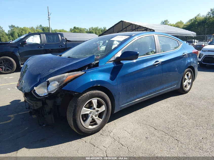 2015 Hyundai Elantra VIN KMHDH4AE9FU225784 IAAI salvage auction — FRONT END, Salvage Title, sold $675 on 2026-07-09 (photo 2)