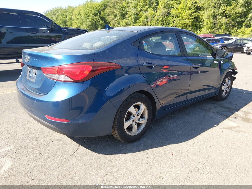 2015 Hyundai Elantra VIN KMHDH4AE9FU225784 IAAI salvage auction — FRONT END, Salvage Title, sold $675 on 2026-07-09 (photo 4)