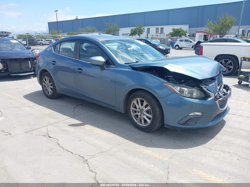 2014 Mazda 3 VIN JM1BM1W79E1192561 IAAI salvage auction — FRONT END, Salvage Title, sold $675 on 2026-07-19 (photo 1)