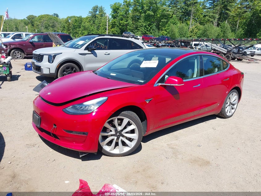 2018 Tesla Model 3 VIN 5YJ3E1EB0JF065397 IAAI salvage auction — RIGHT FRONT, Salvage Title, sold $5,200 on 2026-08-22 (photo 2)