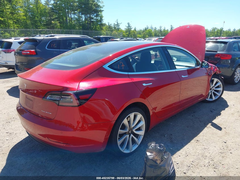 2018 Tesla Model 3 VIN 5YJ3E1EB0JF065397 IAAI salvage auction — RIGHT FRONT, Salvage Title, sold $5,200 on 2026-08-22 (photo 4)