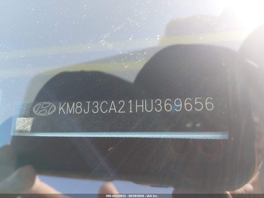 2017 Hyundai Tucson VIN KM8J3CA21HU369656 IAAI salvage auction — RIGHT SIDE, Salvage (Montana), sold $3,300 on 2026-07-29 (photo 9)