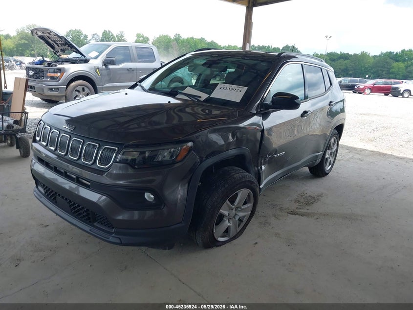 2022 Jeep Compass VIN 3C4NJCBB6NT228985 IAAI salvage auction — LEFT FRONT, Wait Title, sold $3,850 on 2026-08-14 (photo 2)