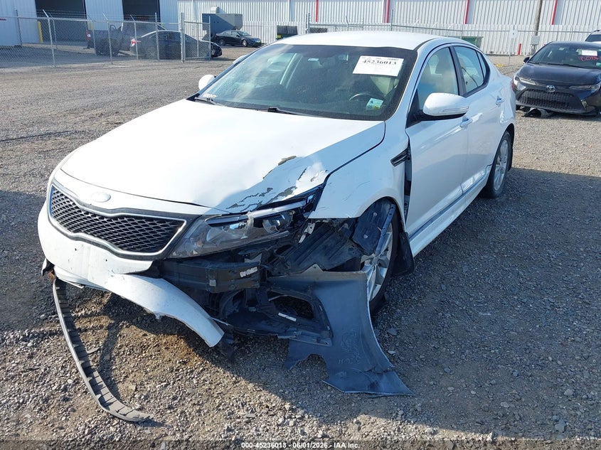 2014 Kia Optima VIN 5XXGN4A71EG336734 IAAI salvage auction — LEFT FRONT, Salvage Title, sold $350 on 2026-07-08 (photo 2)