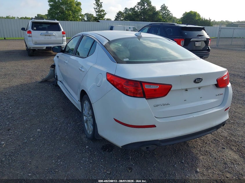 2014 Kia Optima VIN 5XXGN4A71EG336734 IAAI salvage auction — LEFT FRONT, Salvage Title, sold $350 on 2026-07-08 (photo 3)