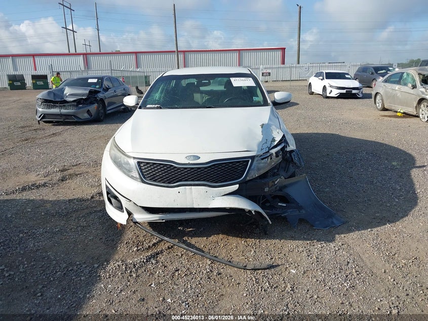 2014 Kia Optima VIN 5XXGN4A71EG336734 IAAI salvage auction — LEFT FRONT, Salvage Title, sold $350 on 2026-07-08 (photo 6)