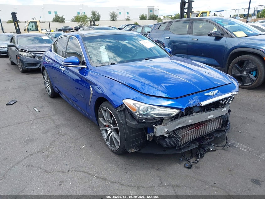 2020 Genesis G70 VIN KMTG74LE1LU046346 IAAI salvage auction — FRONT END, Salvage Title, sold $5,100 on 2026-07-31 (photo 1)