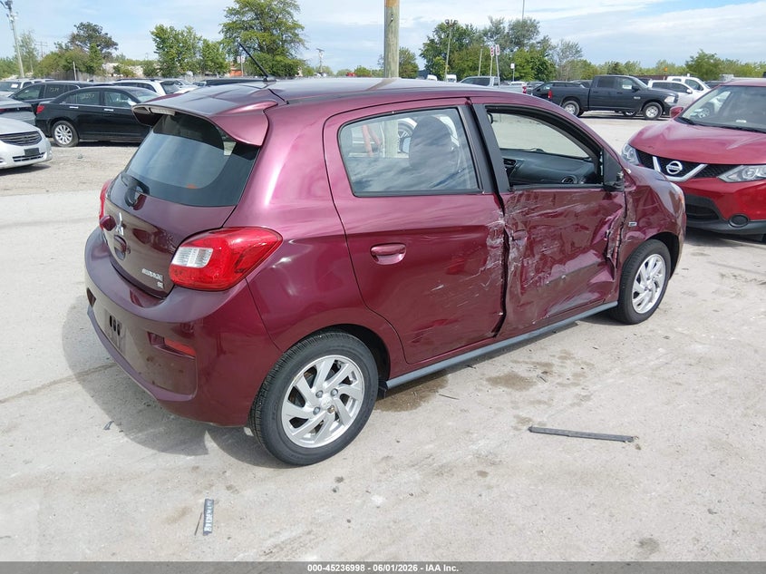 2017 Mitsubishi Mirage VIN ML32A4HJ4HH003302 IAAI salvage auction — SIDE, Salvage Title, sold $625 on 2026-07-17 (photo 4)