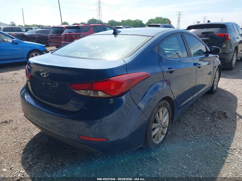 2016 Hyundai Elantra VIN KMHDH4AE1GU502235 IAAI salvage auction — NORMAL WEAR, Salvage (Texas), sold $500 on 2026-07-22 (photo 4)