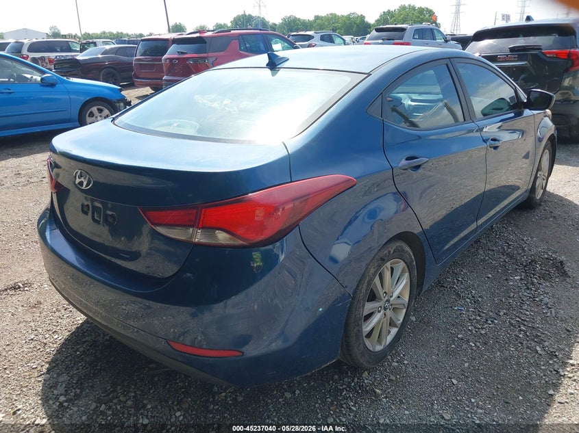 2016 Hyundai Elantra VIN KMHDH4AE1GU502235 IAAI salvage auction — NORMAL WEAR, Salvage (Texas), sold $500 on 2026-07-22 (photo 6)