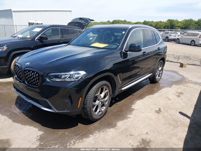2022 BMW X3 VIN 5UX53DP07N9K40352 IAAI salvage auction — HAIL, Salvage Title, sold $17,050 on 2026-07-28 (photo 2)