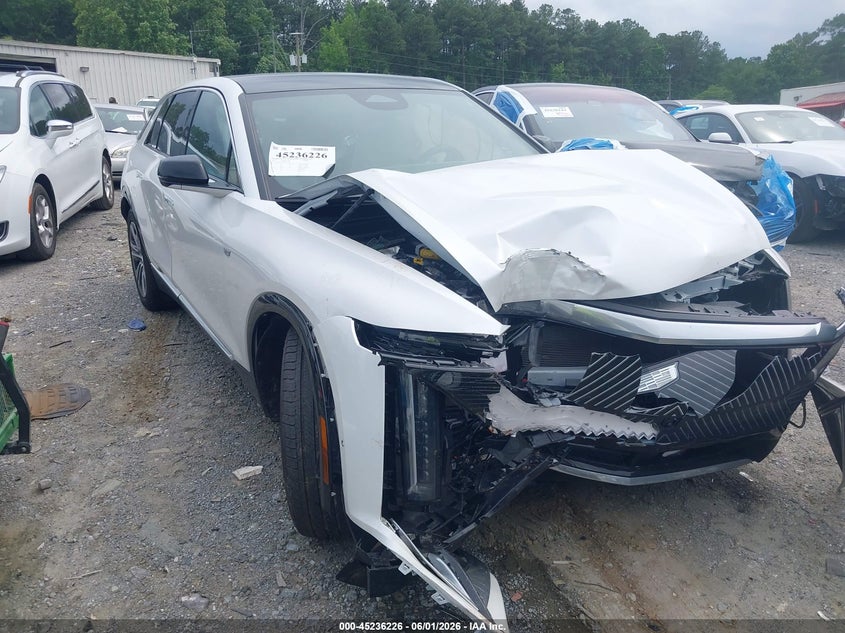 2025 Cadillac Lyriq VIN 1GYKPNRL5SZ307428 IAAI salvage auction — FRONT END, Salvage Title, sold $7,200 on 2026-07-31 (photo 1)