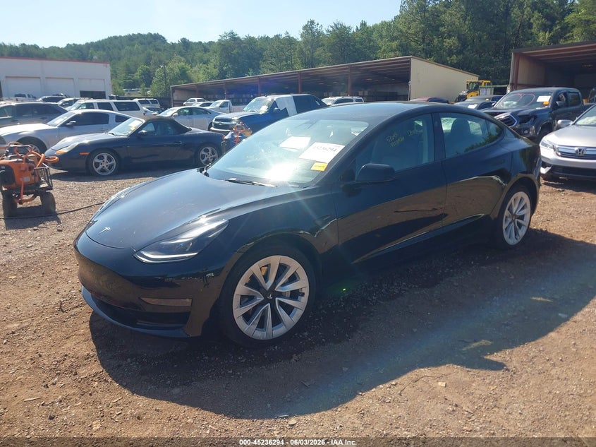 2022 Tesla Model 3 VIN 5YJ3E1EB8NF189813 IAAI salvage auction — RIGHT SIDE, Salvage Title, sold $8,550 on 2026-07-16 (photo 2)