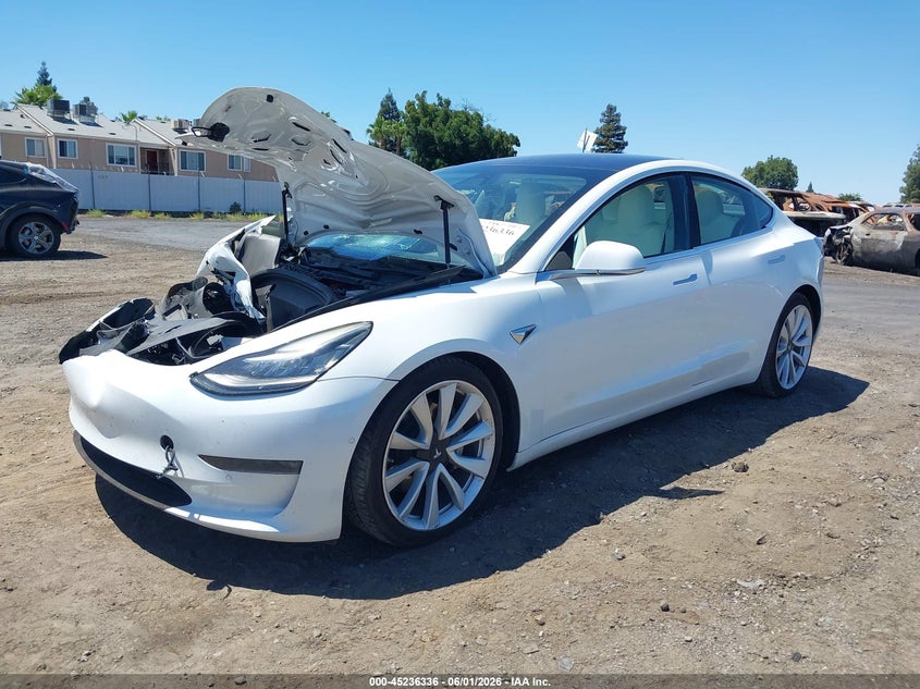 2018 Tesla Model 3 VIN 5YJ3E1EA5JF169701 IAAI salvage auction — RIGHT FRONT, Salvage Title, sold $2,850 on 2026-07-10 (photo 2)