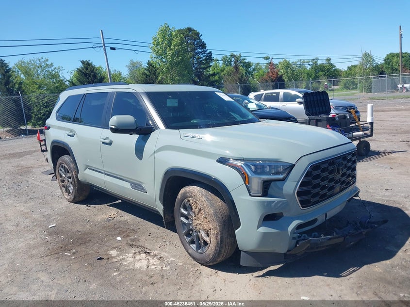 2025 Toyota Sequoia VIN 7SVAAABA9SX051932 IAAI salvage auction — FRONT END, Salvage Title, sold $33,800 on 2026-07-06 (photo 1)