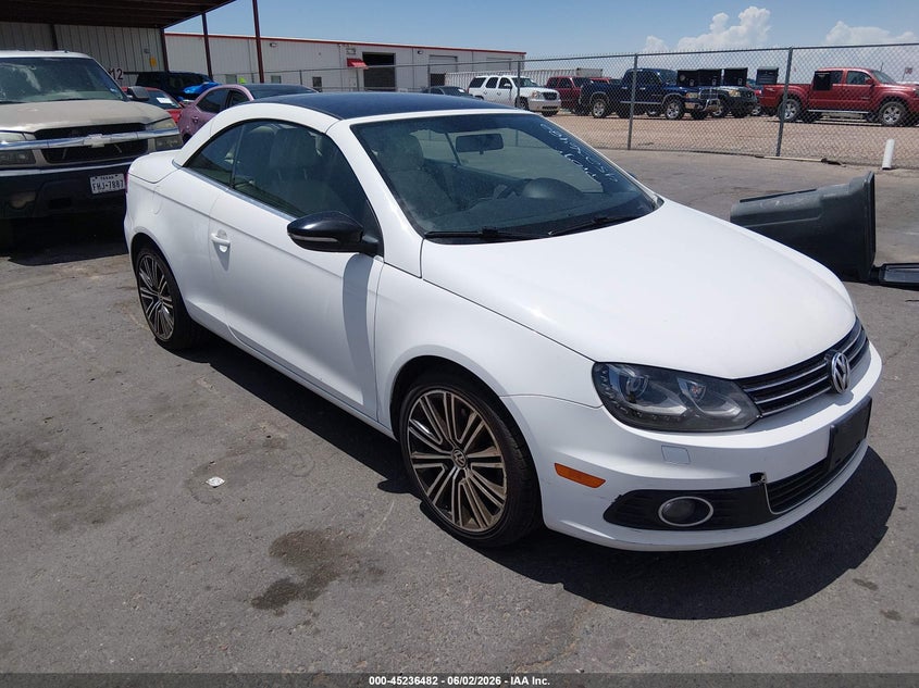 2014 Volkswagen Eos VIN WVWBW8AH9EV001474 IAAI salvage auction — LEFT FRONT, Original (Texas), sold $1,800 on 2026-08-05 (photo 1)