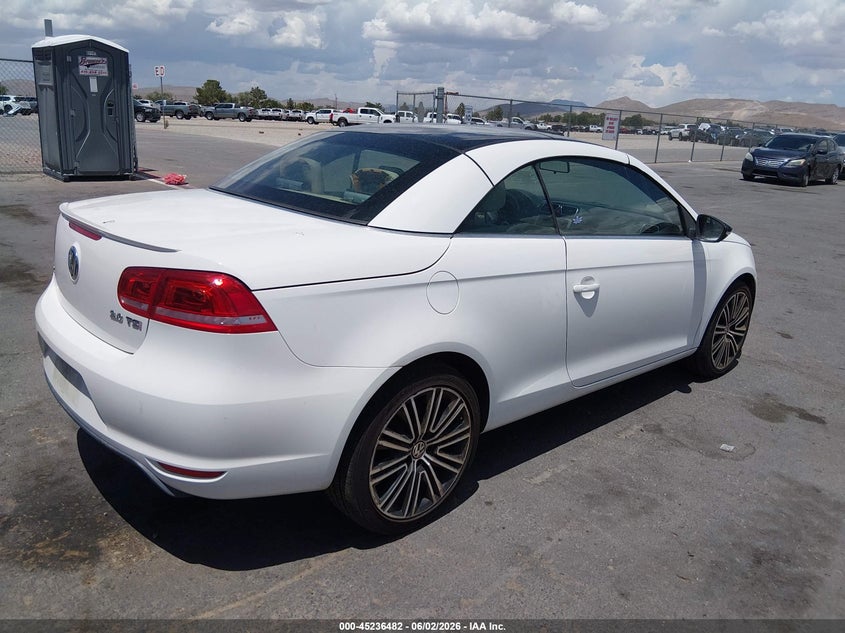 2014 Volkswagen Eos VIN WVWBW8AH9EV001474 IAAI salvage auction — LEFT FRONT, Original (Texas), sold $1,800 on 2026-08-05 (photo 4)