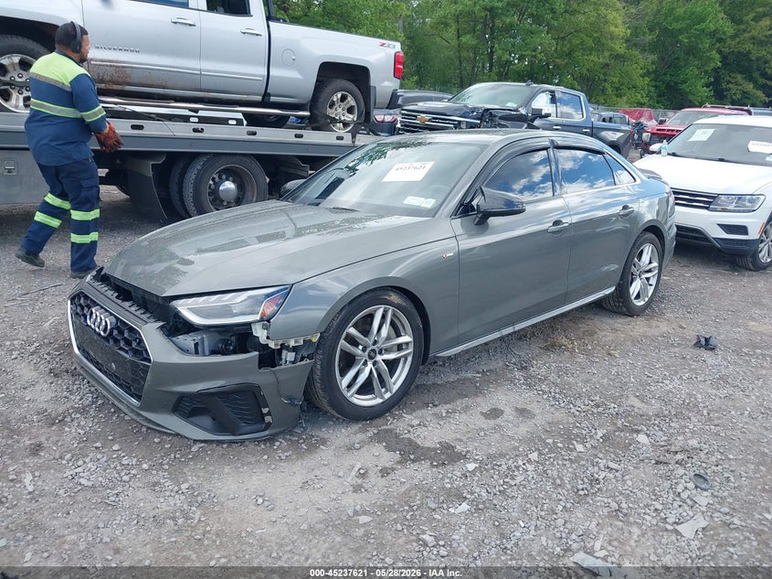 2023 Audi A4 VIN WAUEAAF43PN009451 IAAI salvage auction — RIGHT SIDE, Salvage Title, sold $7,650 on 2026-09-01 (photo 2)
