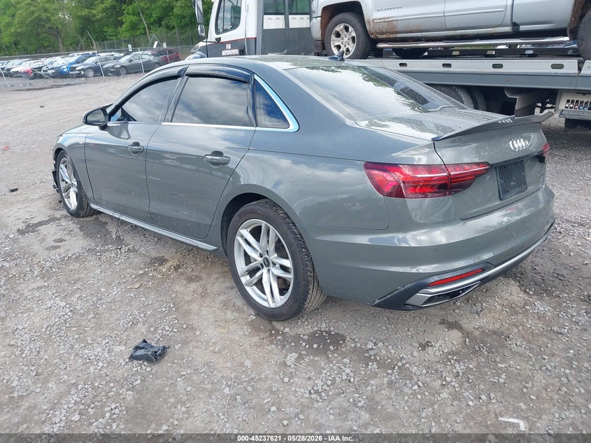 2023 Audi A4 VIN WAUEAAF43PN009451 IAAI salvage auction — RIGHT SIDE, Salvage Title, sold $7,650 on 2026-09-01 (photo 3)