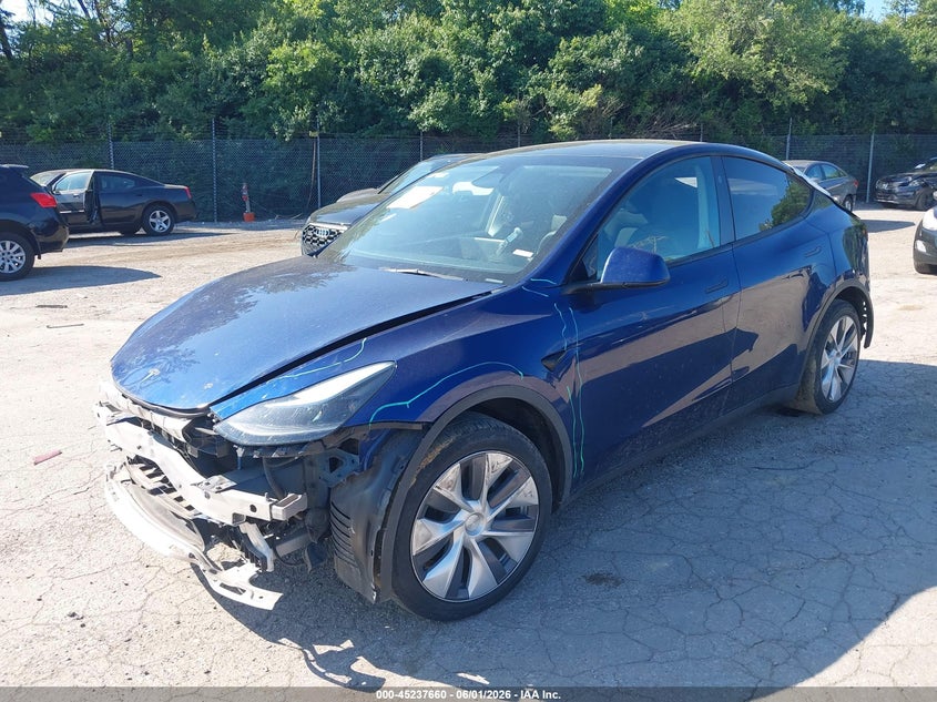 2023 Tesla Model y VIN 7SAYGDEE2PA170009 IAAI salvage auction — FRONT & REAR, Salvage (Pennsylvania), sold $8,100 on 2026-08-01 (photo 2)