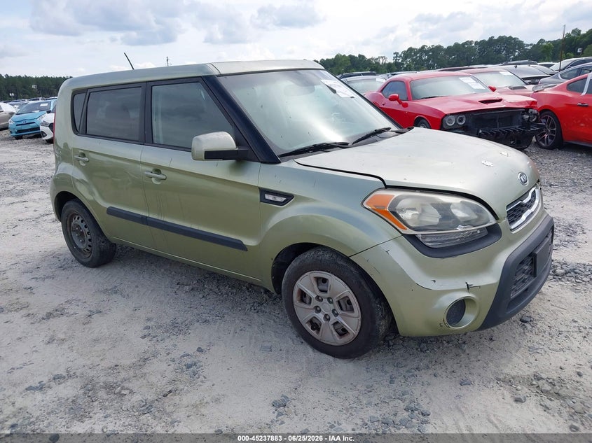 2012 Kia Soul VIN KNDJT2A59C7423057 IAAI salvage auction — LEFT FRONT, Repossession Paperwork (Georgia), sold $350 on 2026-07-06 (photo 1)