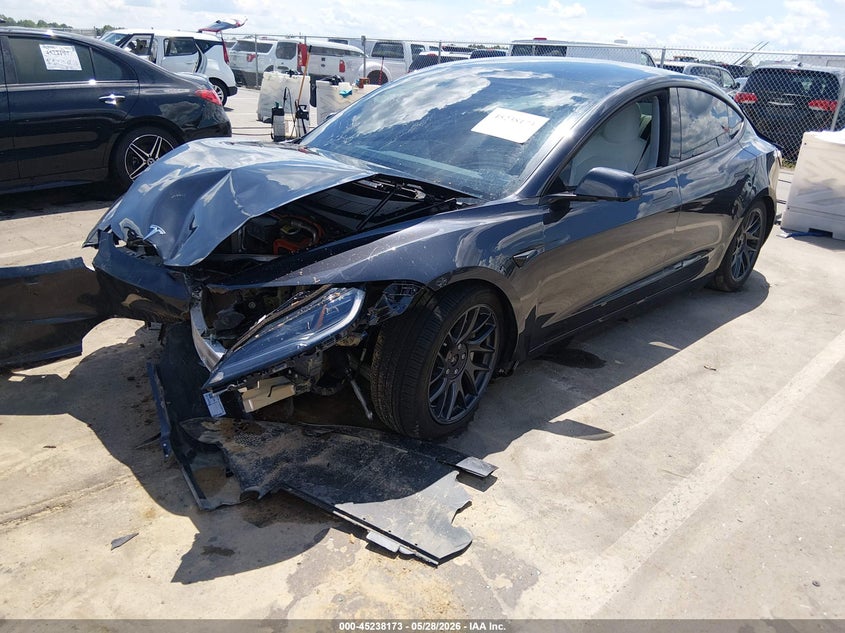 2025 Tesla Model 3 VIN 5YJ3E1EB9SF002879 IAAI salvage auction — FRONT END, Salvage Title, sold $9,050 on 2026-07-15 (photo 2)