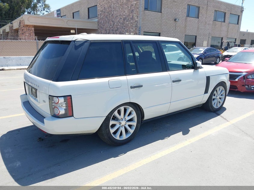 2010 Land rover RANGE ROVER VIN SALMF1D46AA324108 IAAI salvage auction — Burn Engine, Salvage (California), sold $400 on 2026-07-20 (photo 4)