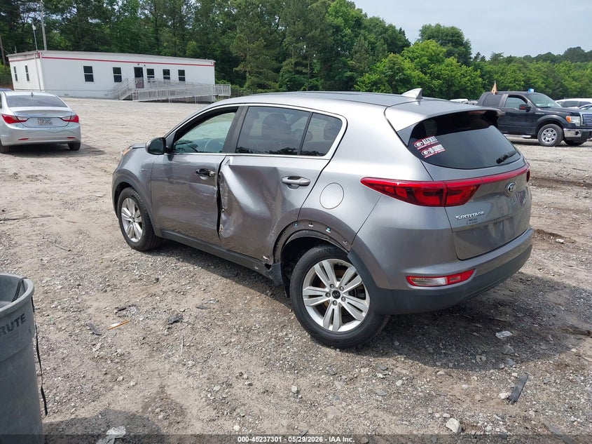 2018 Kia Sportage VIN KNDPMCAC7J7371016 IAAI salvage auction — LEFT SIDE, Salvage Title, sold $2,500 on 2026-07-17 (photo 3)