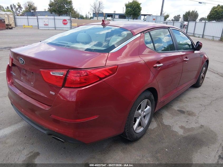 2015 Kia Optima VIN 5XXGM4A76FG428569 IAAI salvage auction — NORMAL WEAR, Clear - Dealer Only (California), sold $1,075 on 2026-07-07 (photo 4)