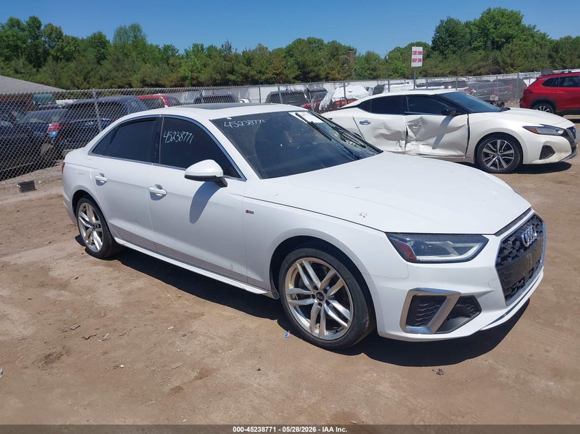 2020 Audi A4 VIN WAUDNAF47LA050621 IAAI salvage auction — FRONT END, Salvage Title, sold $9,700 on 2026-07-16 (photo 1)