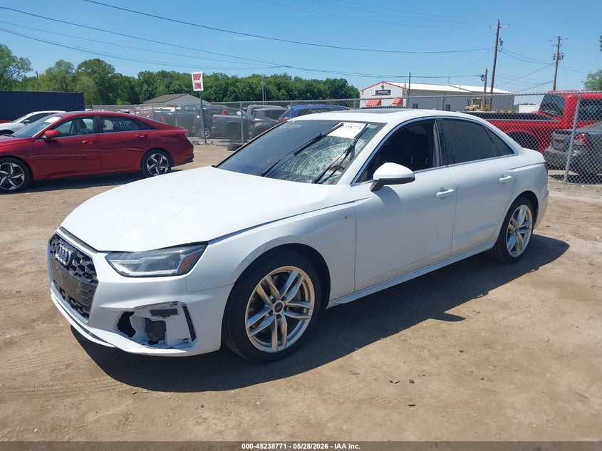 2020 Audi A4 VIN WAUDNAF47LA050621 IAAI salvage auction — FRONT END, Salvage Title, sold $9,700 on 2026-07-16 (photo 2)