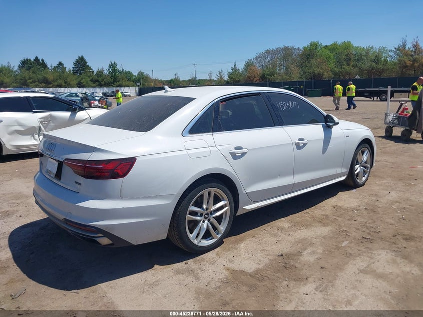 2020 Audi A4 VIN WAUDNAF47LA050621 IAAI salvage auction — FRONT END, Salvage Title, sold $9,700 on 2026-07-16 (photo 4)