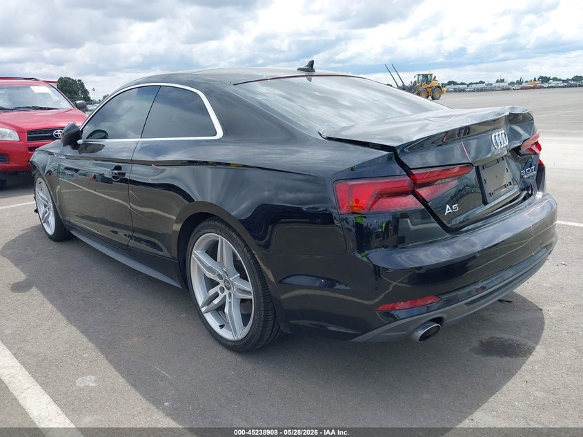 2018 Audi A5 VIN WAUTNAF57JA101858 IAAI salvage auction — LEFT FRONT, Salvage Title, sold $5,300 on 2026-07-07 (photo 3)