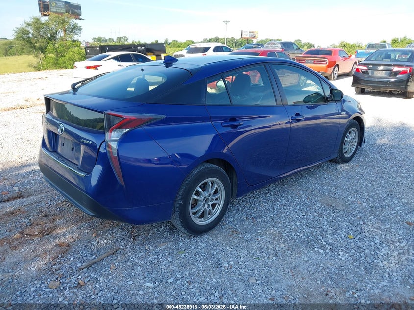 2016 Toyota Prius VIN JTDKARFU8G3521027 IAAI salvage auction — HAIL, Salvage Title, sold $2,700 on 2026-07-06 (photo 4)