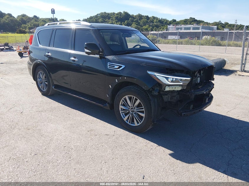 2021 Infiniti Qx80 VIN JN8AZ2AE6M9269108 IAAI salvage auction — FRONT & REAR, Salvage Title, sold $10,450 on 2026-07-07 (photo 1)
