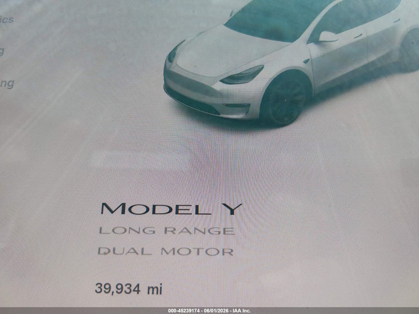 2023 Tesla Model y VIN 7SAYGDEE8PA025301 IAAI salvage auction — LEFT FRONT, Salvage (California), sold $9,325 on 2026-07-29 (photo 7)