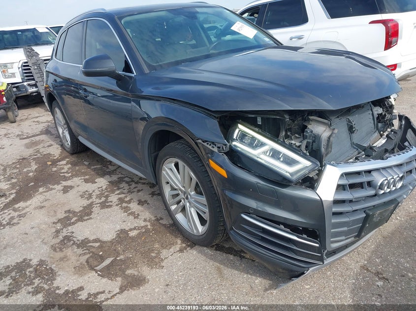 2018 Audi Q5 VIN WA1BNAFY9J2239365 IAAI salvage auction — FRONT END, Salvage (Texas), sold $3,750 on 2026-07-22 (photo 1)