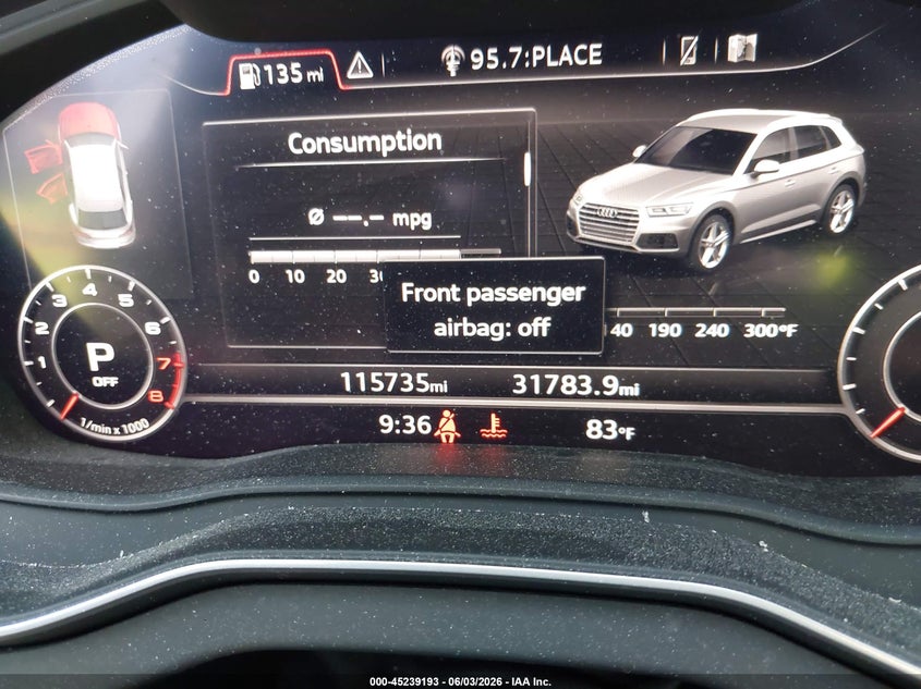 2018 Audi Q5 VIN WA1BNAFY9J2239365 IAAI salvage auction — FRONT END, Salvage (Texas), sold $3,750 on 2026-07-22 (photo 7)