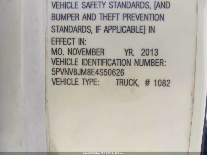 2014 Hino Hino 338 VIN 5PVNV8JM8E4S50626 IAAI salvage auction — FRONT END, Original (Texas), sold $2,000 on 2026-07-22 (photo 8)