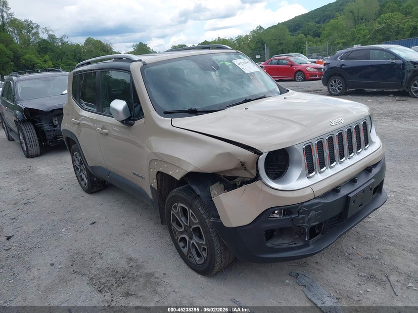 2016 Jeep Renegade VIN ZACCJBDT2GPD68274 IAAI salvage auction — FRONT END, Clear (Virginia), sold $25 on 2026-07-21 (photo 1)