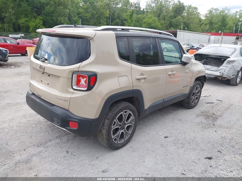 2016 Jeep Renegade VIN ZACCJBDT2GPD68274 IAAI salvage auction — FRONT END, Clear (Virginia), sold $25 on 2026-07-21 (photo 4)