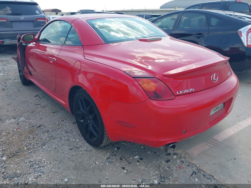 2002 Lexus Sc 430 VIN JTHFN48Y920026546 IAAI salvage auction — FRONT END, Salvage (Texas), sold $975 on 2026-07-20 (photo 3)