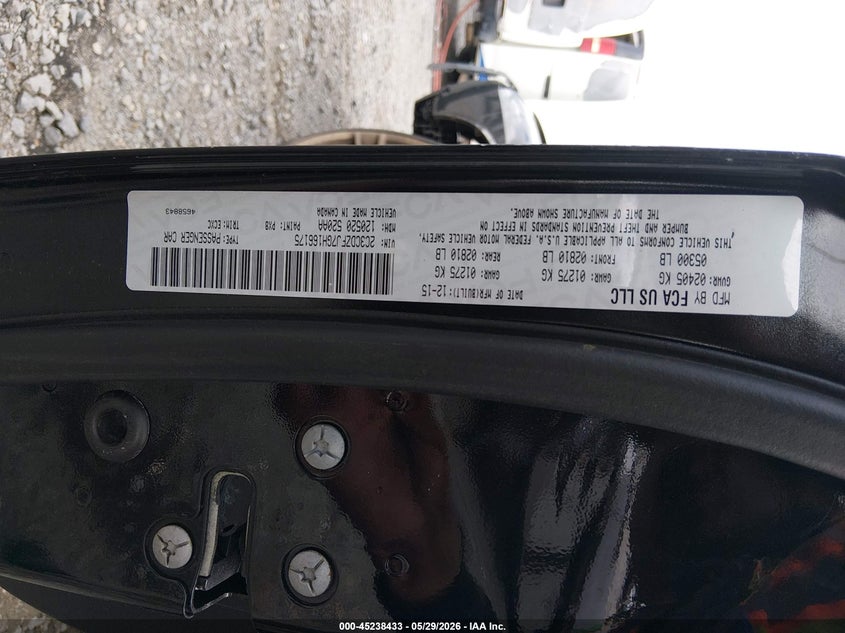 2016 Dodge Challenger VIN 2C3CDZFJ7GH166175 IAAI salvage auction — FRONT END, Salvage Title, sold $6,900 on 2026-07-22 (photo 9)