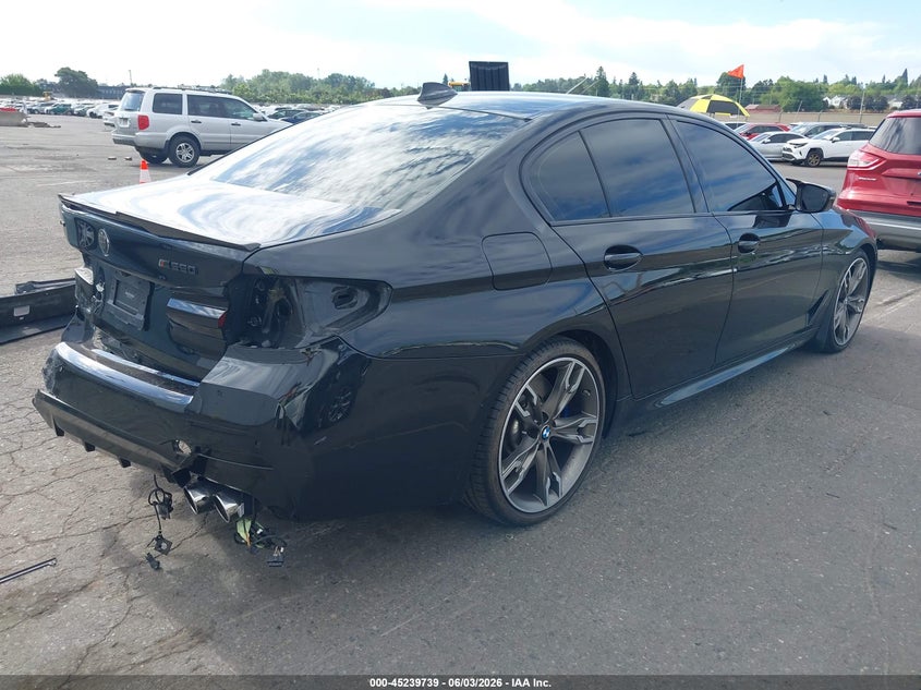 2021 BMW 5er VIN WBA13BK01MCF15677 IAAI salvage auction — LEFT REAR, Salvage (Oregon), sold $22,400 on 2026-08-13 (photo 4)
