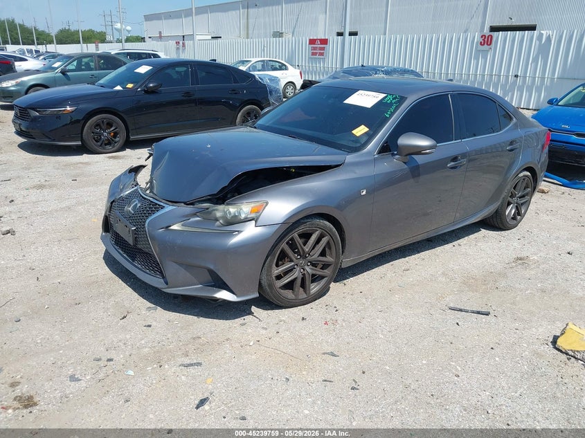 2014 Lexus Is VIN JTHBF1D22E5021725 IAAI salvage auction — FRONT END, Salvage Title, sold $25 on 2026-07-23 (photo 2)