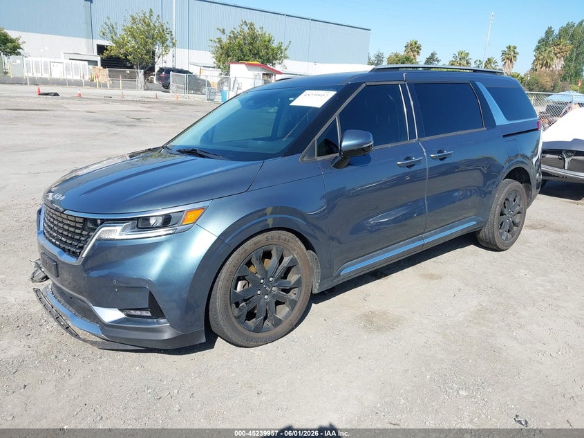 2022 Kia Carnival VIN KNDNE5H38N6148615 IAAI salvage auction — RIGHT FRONT, Salvage (California), sold $6,275 on 2026-07-27 (photo 2)