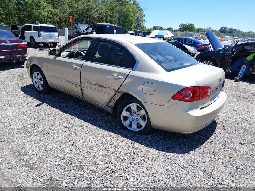 2008 Kia Optima VIN KNAGE123885222584 IAAI salvage auction — LEFT SIDE, Salvage (South Carolina), sold $425 on 2026-07-29 (photo 3)