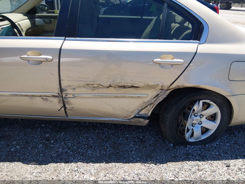 2008 Kia Optima VIN KNAGE123885222584 IAAI salvage auction — LEFT SIDE, Salvage (South Carolina), sold $425 on 2026-07-29 (photo 6)
