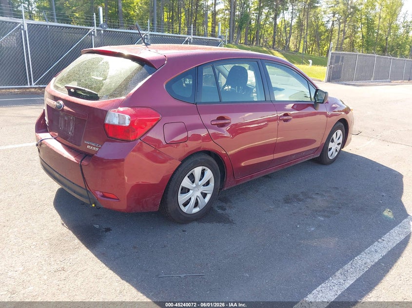 2013 Subaru Impreza VIN JF1GPAA6XD2889487 IAAI salvage auction — REAR END, Salvage Title, sold $525 on 2026-07-09 (photo 4)