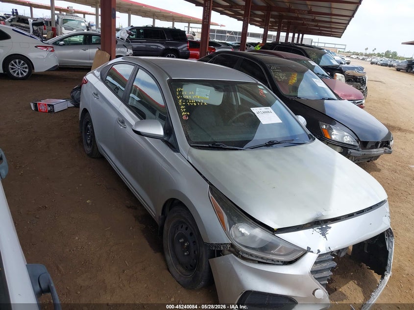 2019 Hyundai Accent VIN 3KPC24A33KE088348 IAAI salvage auction — LEFT FRONT, Salvage (Arizona), sold $1,550 on 2026-08-01 (photo 1)